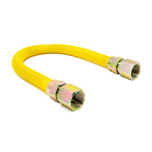 YELLOW EPOXY GAS CONNECTOR 1/2″ FIP x 3/8″ FIP
